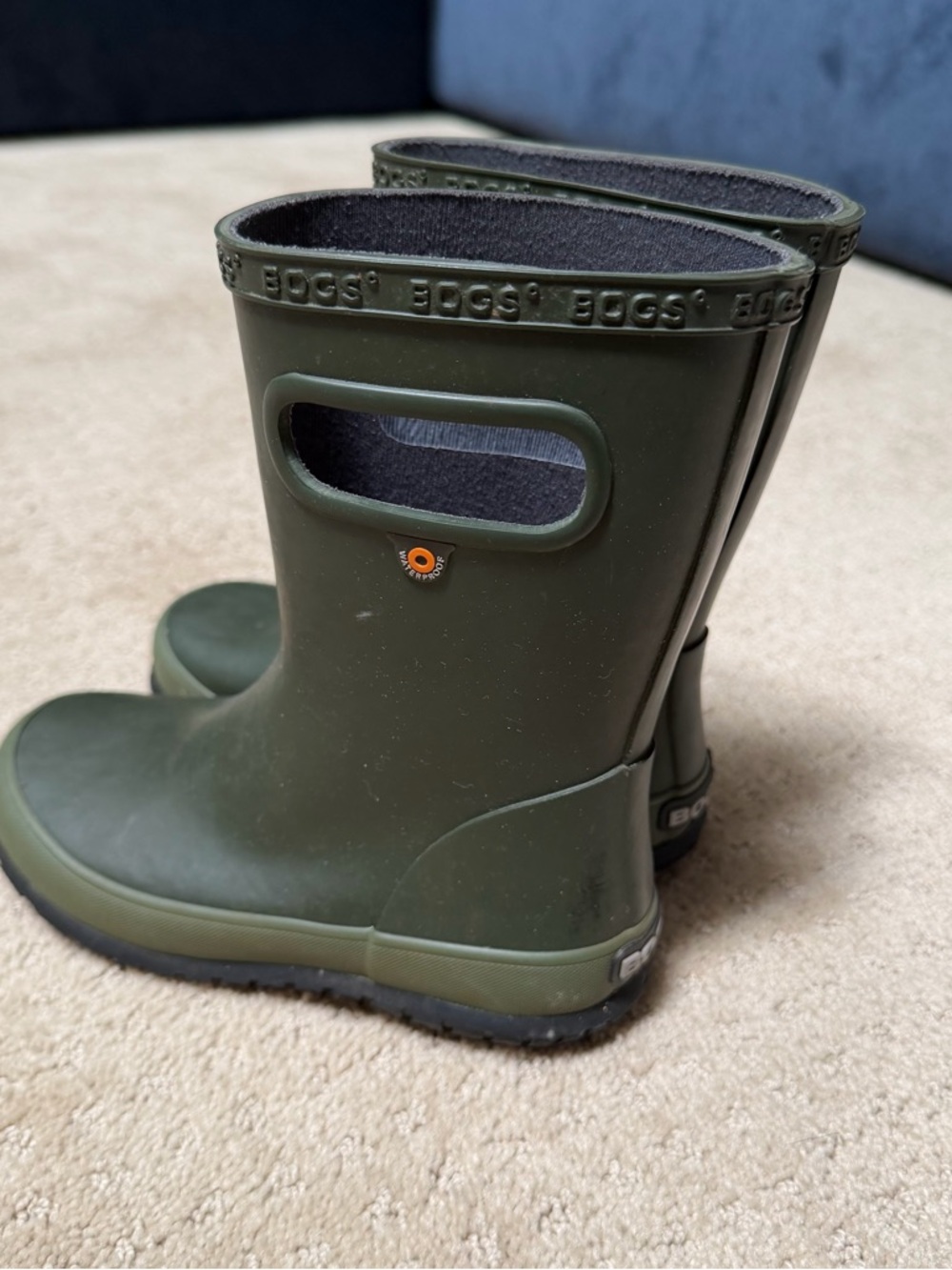Bogs Kids Olive Green Pull-On Rain Boots - Picture 2 of 8